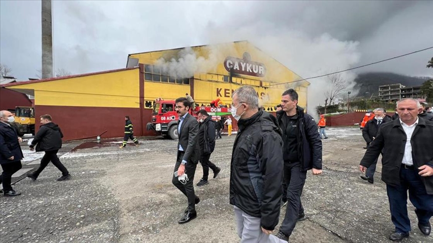  çay fabrikasında çıkan yangın