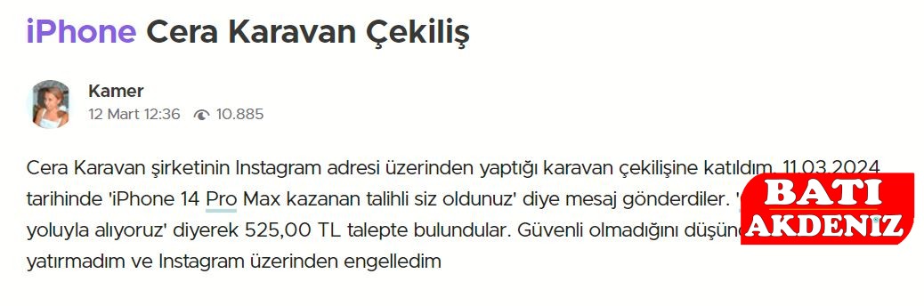 Cera Karavan Çekiliş