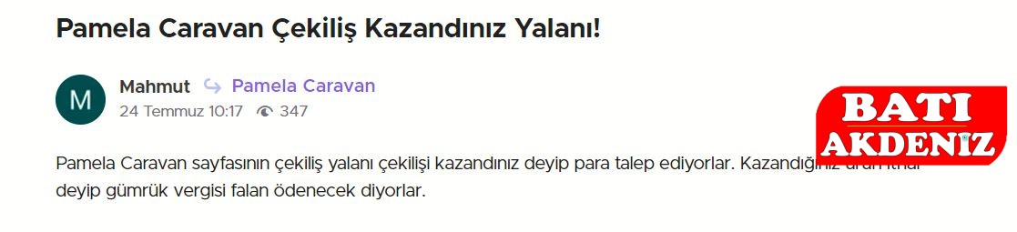 Pamela Karavan Çekiliş