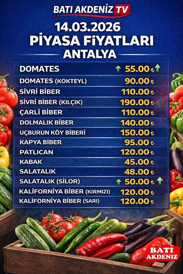 Antalya Hal Fiyatları Antalya Kumluca Hal Fiyatlari Piyasa 14Mart