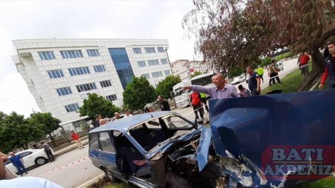 Adana'da refüjdeki ağaca çarpan otomobildeki 2 kişi yaralandı