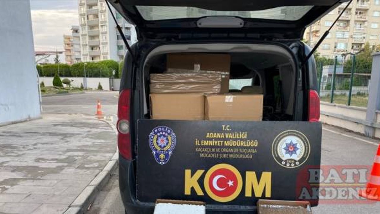 Adana'da 41 milyon 816 bin makaron ve 780 litre etil alkol ele geçirildi