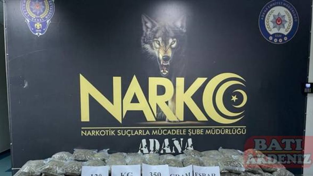 Adana'da tırda 120 kilo 350 gram esrar ele geçirildi