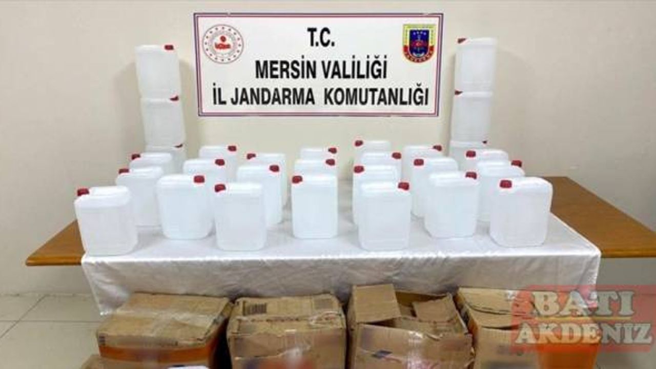 Mersin'de 350 litre kaçak etil alkol ele geçirildi