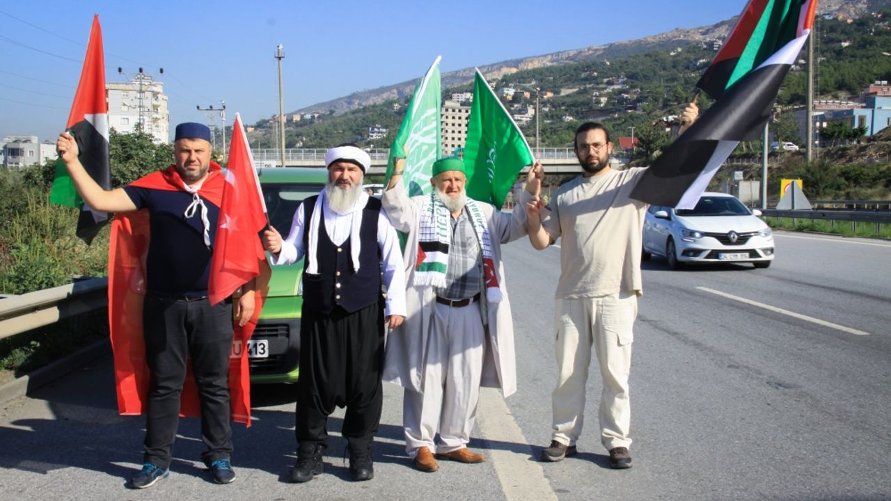 Hatay'da Filistin'e destek konvoyu düzenlendi