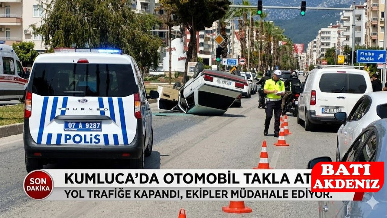 Kumluca'da Otomobil Takla Attı! Kule Kavşağı'nda Can Pazarı
