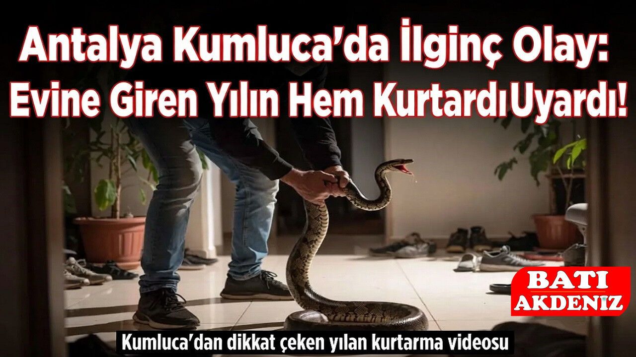 Antalya Kumluca'da İlginç Olay: Evine Giren Yılanı Hem Kurta