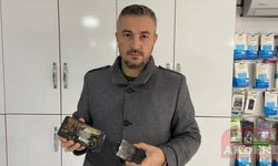 Kahramanmaraş'ta cep telefonu bataryasının patlaması güvenlik kamerasında
