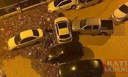 Kumluca'daki sel felaketi güvenlik kameralarına yansıdı