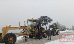 Antalya'nın bazı ilçelerinde karla mücadele çalışması yapılıyor