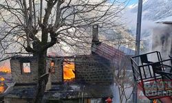 Çamlıhemşin'de çıkan ev yangınında 2 ev, 1 otomobil zarar gördü