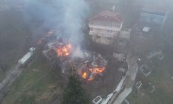Çıkan yangında 2 ev kullanılamaz hale geldi