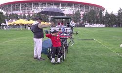 ANTALYA - Para Okçuluk Federasyon Kupası yarışması, Antalya'da yağmur altında başladı