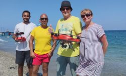 Antalya'da cankurtaran dron Alman turisti kurtardı