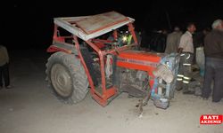 Yan yatan traktördeki 1 kişi öldü, 1 kişi yaralandı