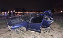 Devrilen otomobildeki 4 kişi yaralandı