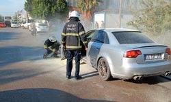 Hatay'da otomobilde çıkan yangın söndürüldü