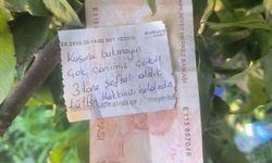 3 Şeftali karşılığında not ve para bıraktı