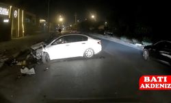 Otomobilin Çarptığı Motosiklet Sürücüsü Yaşam Savaşı Veriyor