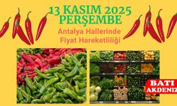 Antalya Hallerinde Fiyat Hareketliliği (13 KASIM 2025)