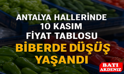 Antalya Hallerinde 10 Kasım Fiyat Tablosu: Biberde Düşüş Yaşandı