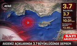 Akdeniz Açıklarında 3.7 Büyüklüğünde Deprem