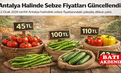 Antalya Halinde Sebze Fiyatları Güncellendi
