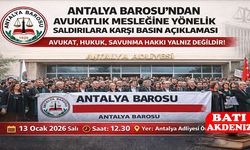 Antalya Barosu’ndan Avukatlık Mesleğine Yönelik Saldırılara Karşı Basın Açıklaması
