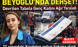 Devrilen Tabela Genç Kadını Ağır Yaraladı
