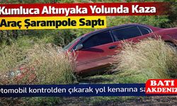 Kumluca Altınyaka Yolunda Kaza: Araç Şarampole düştü