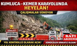 Kumluca–Kemer Karayolunda Heyelan! Çalışmalar Sürüyor