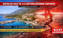 Antalya Kaş’ta 4.0 Büyüklüğünde Deprem!