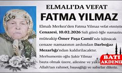Antalya Elmalı'da Fatma Yılmaz vefat etti