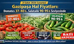 21 Şubat 2026 Gazipaşa Hal Fiyatları: Domates, Salatalık Piyasa