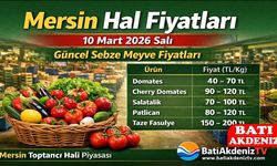 Mersin Hal Fiyatları 10 Mart 2026 Salı | Mersin Toptancı Hali Güncel Sebze Meyve Piyasa Fiyatları