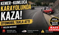 Kemer–Kumluca Karayolunda Korkutan Kaza: Otomobil Takla Attı