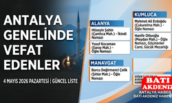 Antalya ve İlçelerinde 4 Mayıs 2026 Vefat Haberleri