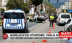 Kumluca'da Otomobil Takla Attı! Kule Kavşağı'nda Can Pazarı
