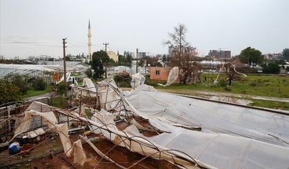 Antalya'da hortum ve fırtına seralara zarar verdi