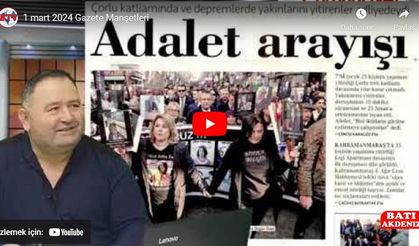 1 mart 2024 Gazete Manşetleri