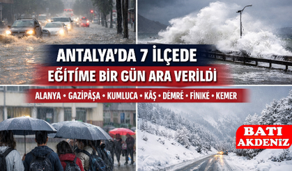 Antalya’da 7 İlçede Eğitime Bir Gün Ara Verildi