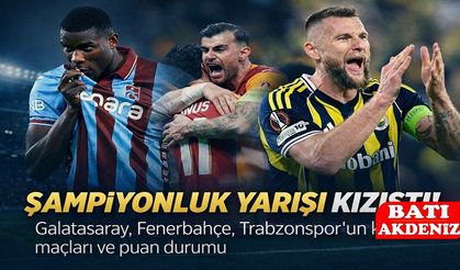 Süper Lig’de Şampiyonluk Yarışı Kızıştı: Galatasaray, Fenerbahçe ve Trabzonspor’un Kalan Maçları ve Güncel Puan Durumu