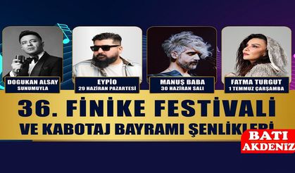 36. Finike Festivali Başlıyor: Eypio, Manuş Baba ve Fatma Turgut Finike'de Sahne Alacak