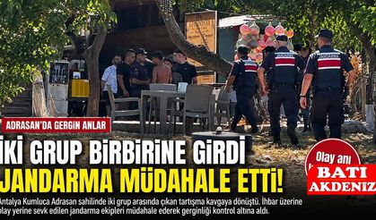 Adrasan'da Gergin Anlar: İki Grup Birbirine Girdi, Jandarma Müdahale Etti