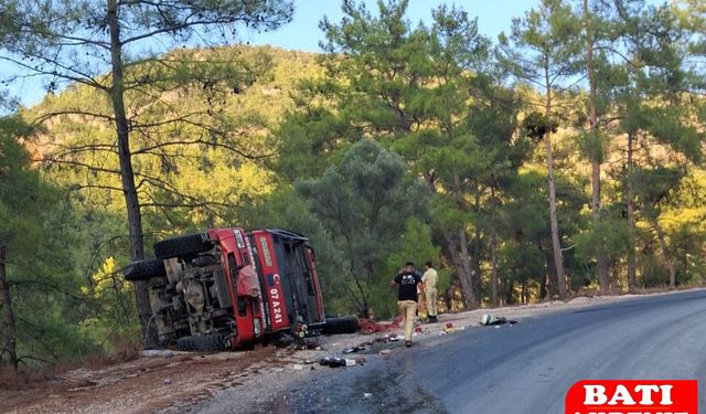 Yangın Söndürme Aracı Devrildi