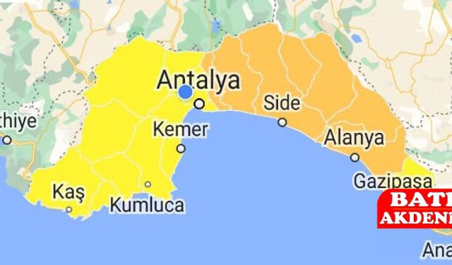 Antalya’da Kuvvetli Yağış Uyarısı: Sel ve Dolu Tehlikesine Dikkat