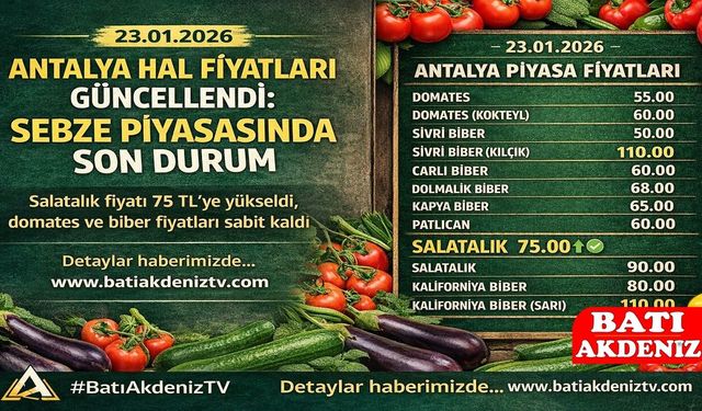 Antalya Hal Fiyatları Güncellendi: Sebze Piyasasında Son Durum
