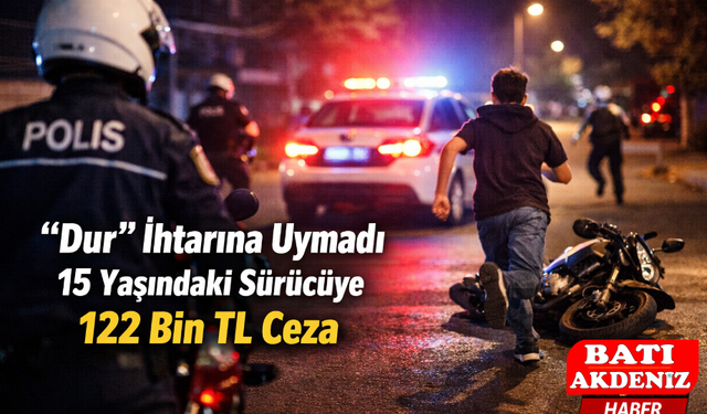 “Dur” İhtarına Uymayan 15 Yaşındaki Sürücüye 122 Bin TL Ceza