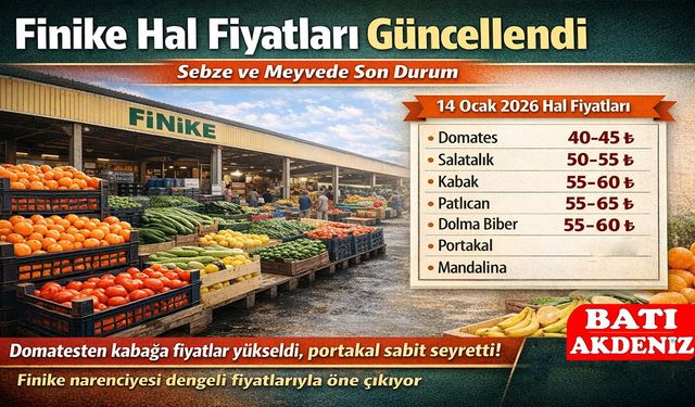 Finike Hal Fiyatları Güncellendi: Sebze ve Meyvede Son Durum