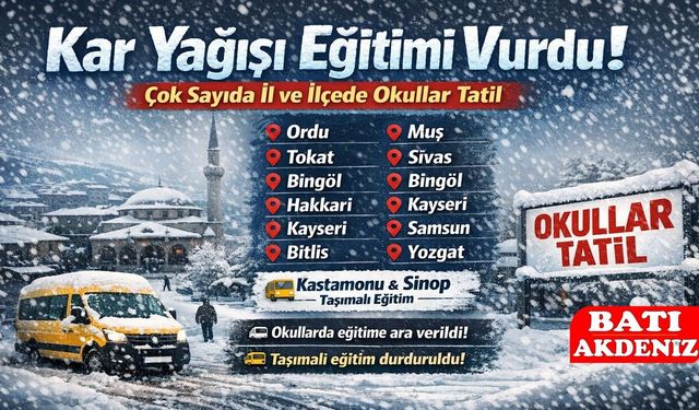 Kar Yağışı Eğitimi Vurdu! Çok Sayıda İl ve İlçede Okullar Tatil